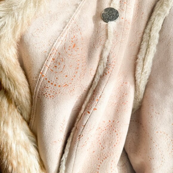 Jones New York Faux Sude Faux Fur Hooded Russian Princess Maxi Coat XL - Picture 8 of 12